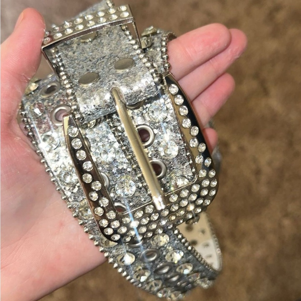 Silver Rhinestone Belt